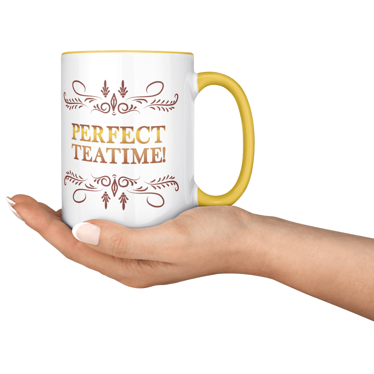Perfect TeaTime 2 Tone White - Yellow 15oz MugCustomly Gifts