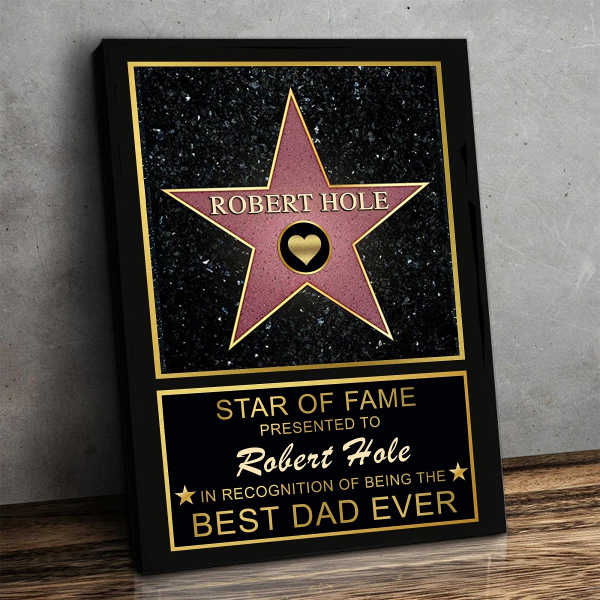 Star of Fame Best Dad Ever Personalized CanvasCustomly Gifts