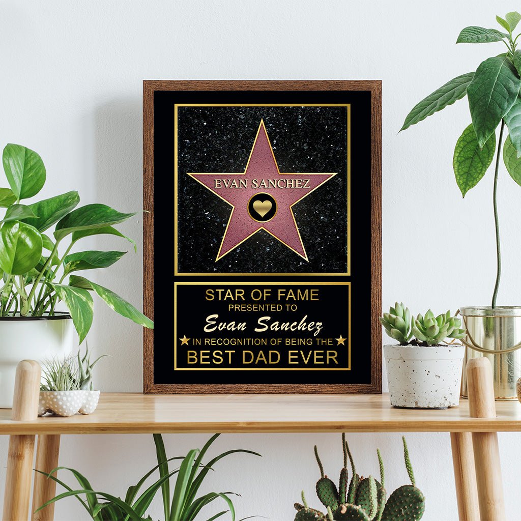 Star of Fame Best Dad Ever Personalized Poster PrintCustomly Gifts