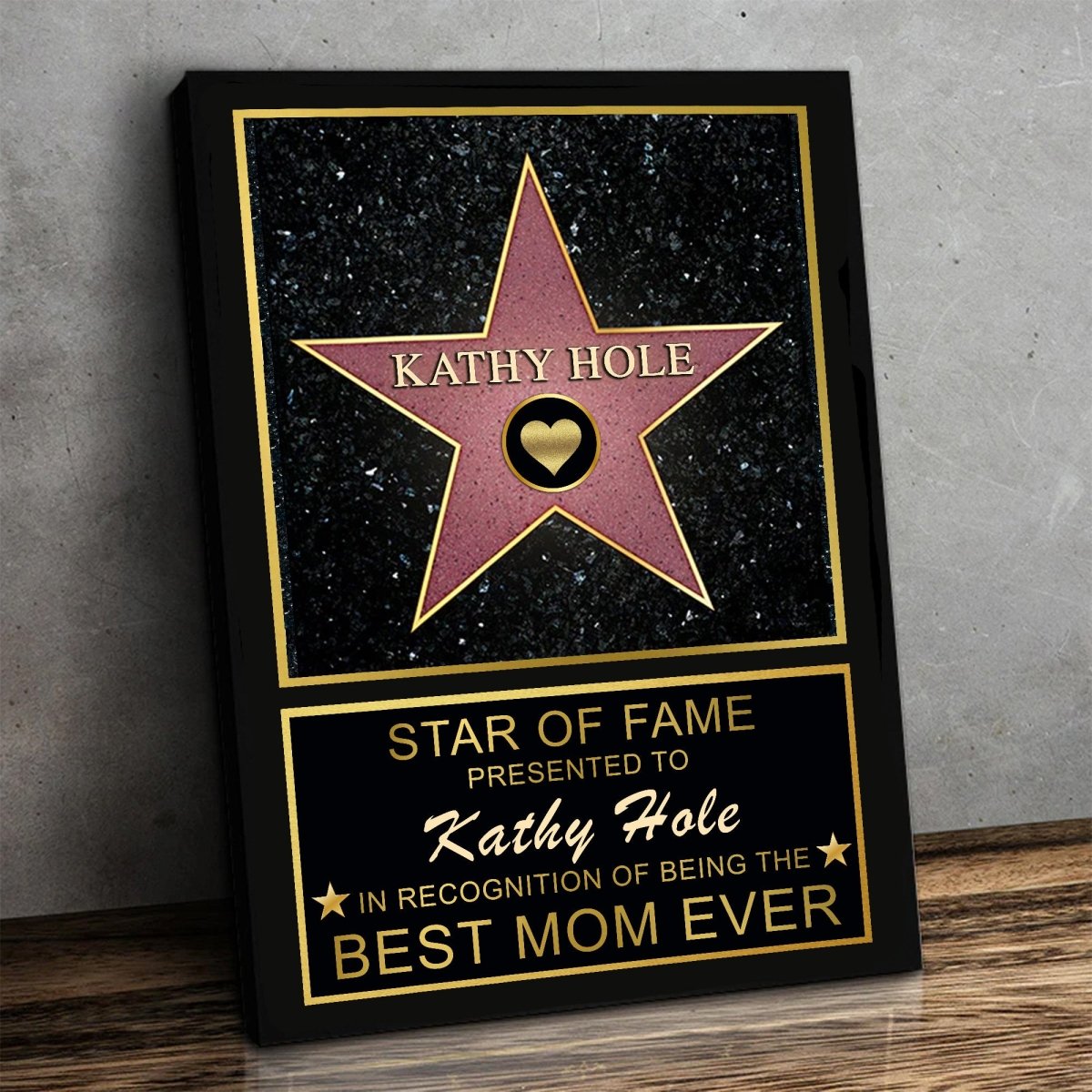 Star of Fame Best Mom Ever Personalized CanvasCustomly Gifts