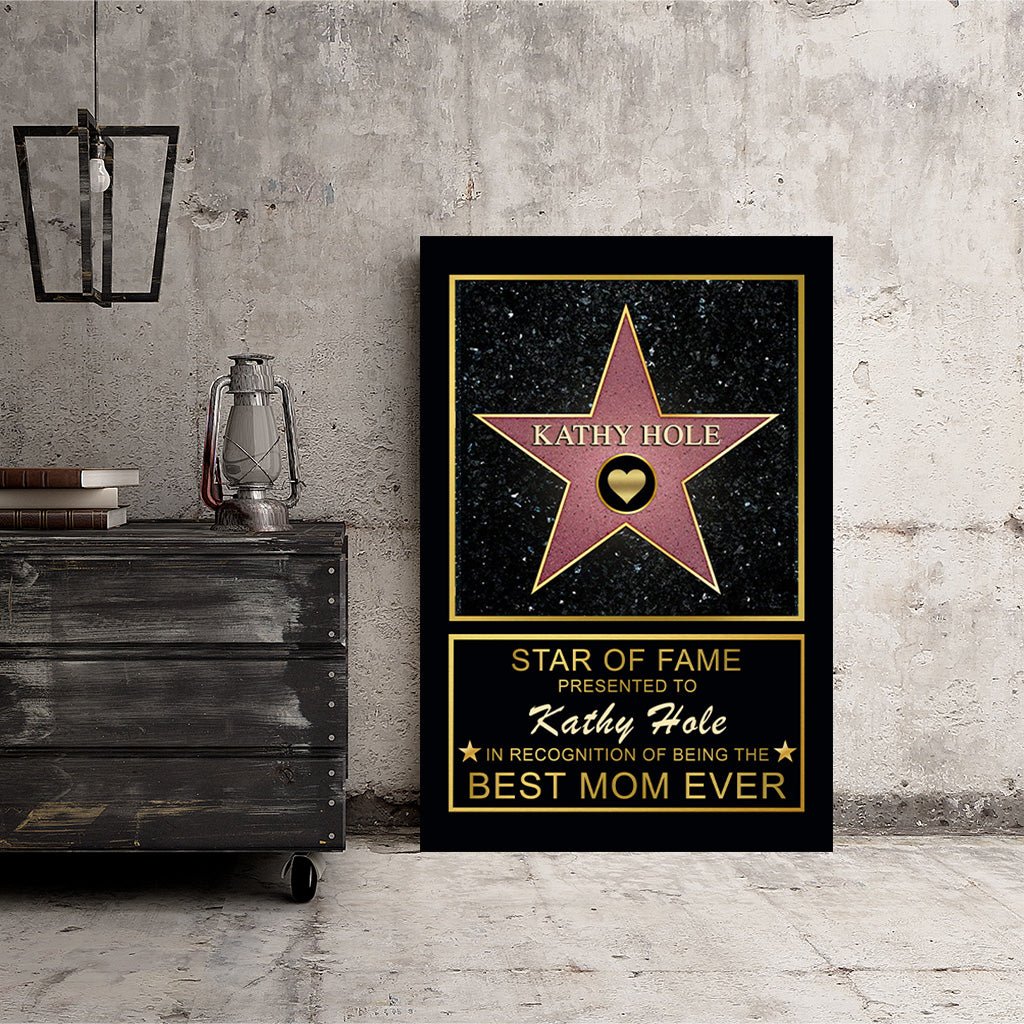 Star of Fame Best Mom Ever Personalized CanvasCustomly Gifts