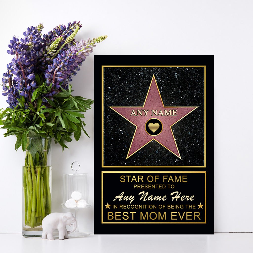 Star of Fame Best Mom Ever Personalized CanvasCustomly Gifts