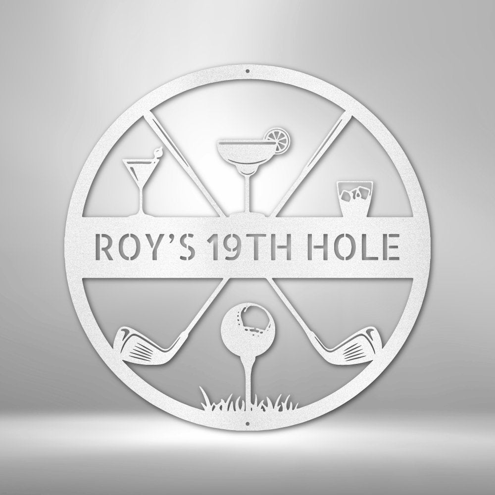 19th Hole Casual Personalized - Steel SignCustomly Gifts