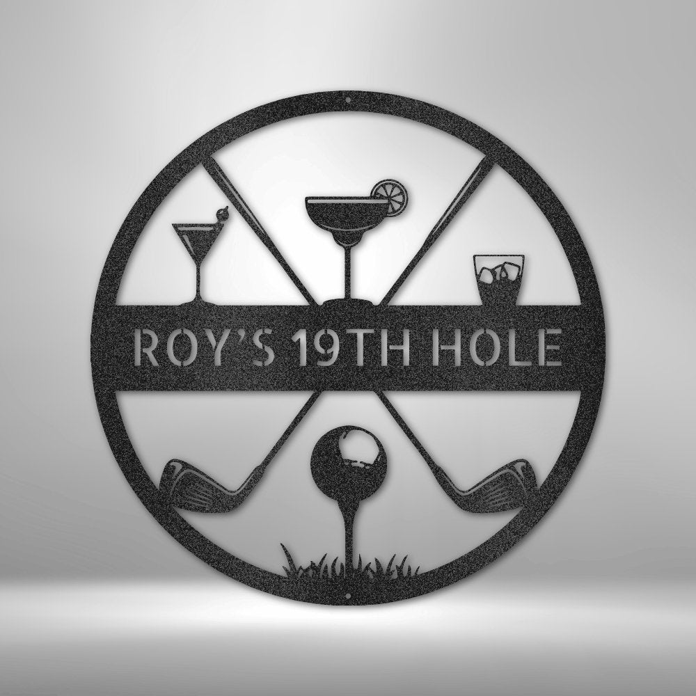 19th Hole Casual Personalized - Steel SignCustomly Gifts