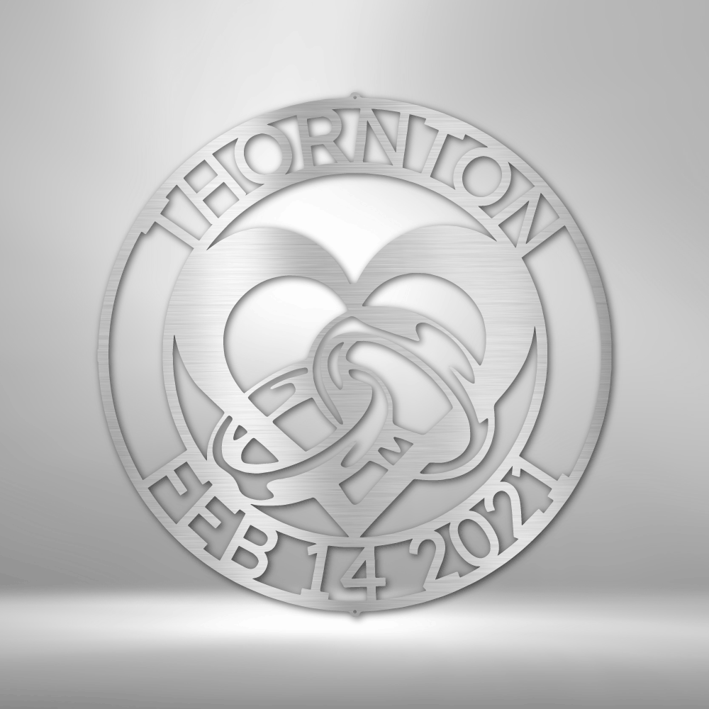 Engagement Marriage Personalized Name Date Text Steel SignCustomly Gifts