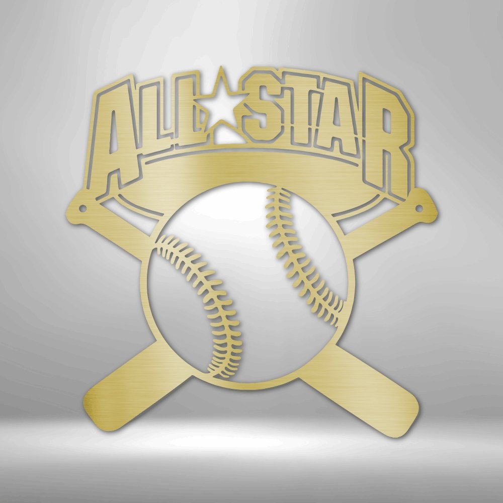 All-Star Baseball Metal SignCustomly Gifts