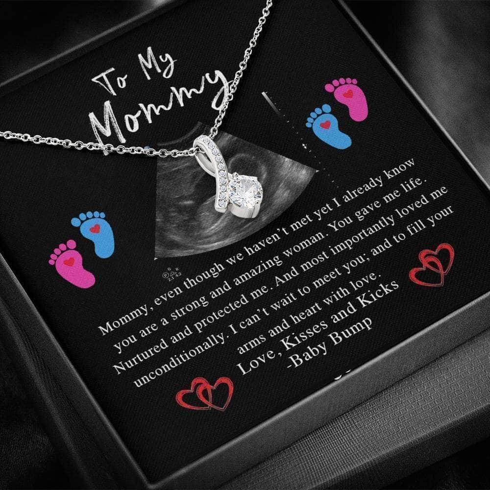 Alluring Beauty Necklace To My Mommy v1 Personalized Sonogram Image And From TextCustomly Gifts