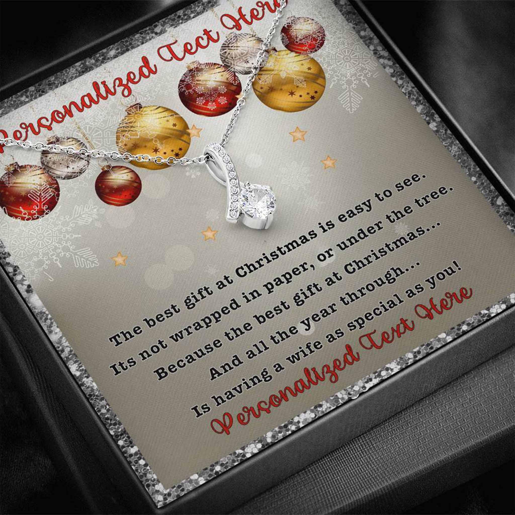 Alluring Beauty Necklace Wife Best Gift At Christmas Personalized Insert CardCustomly Gifts
