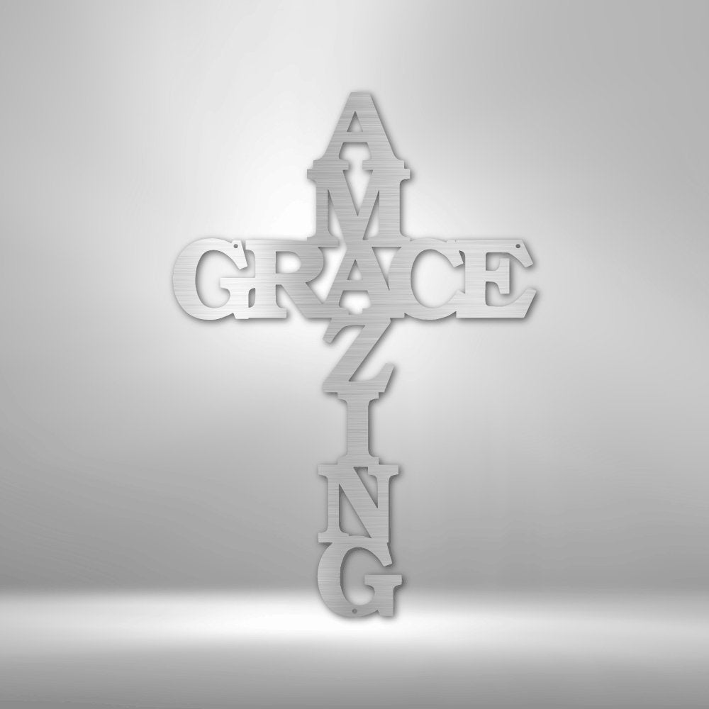 Amazing Grace Cross - Steel SignCustomly Gifts