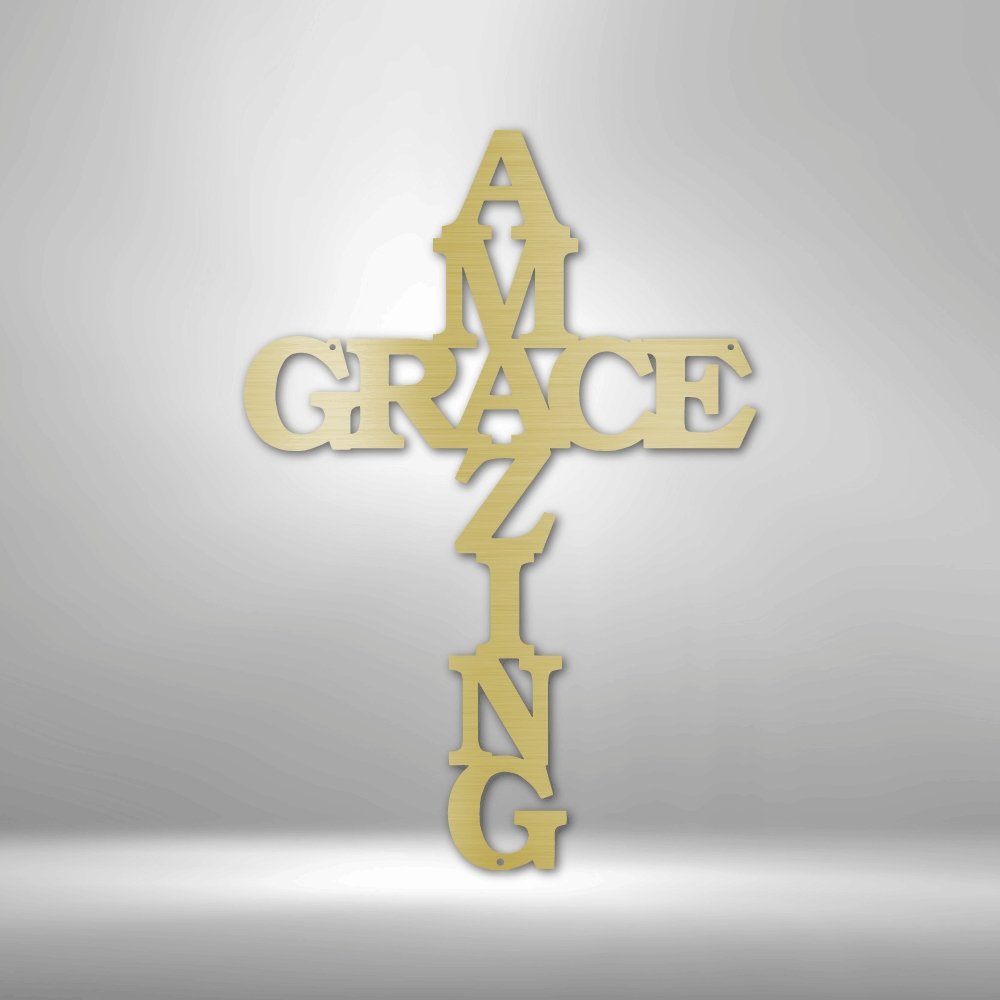 Amazing Grace Cross - Steel SignCustomly Gifts