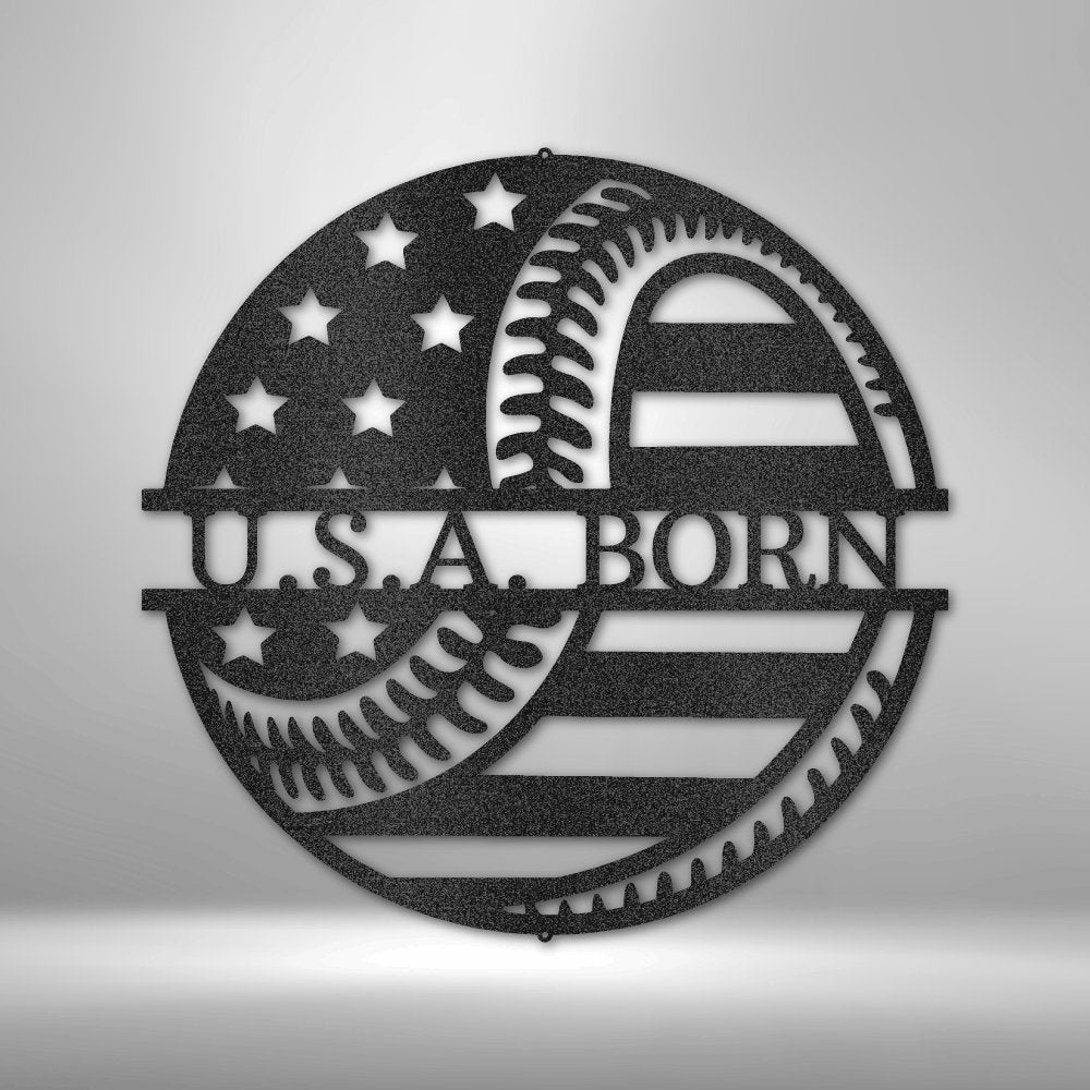 America's Pastime Baseball Personalized Text Metal SignCustomly Gifts