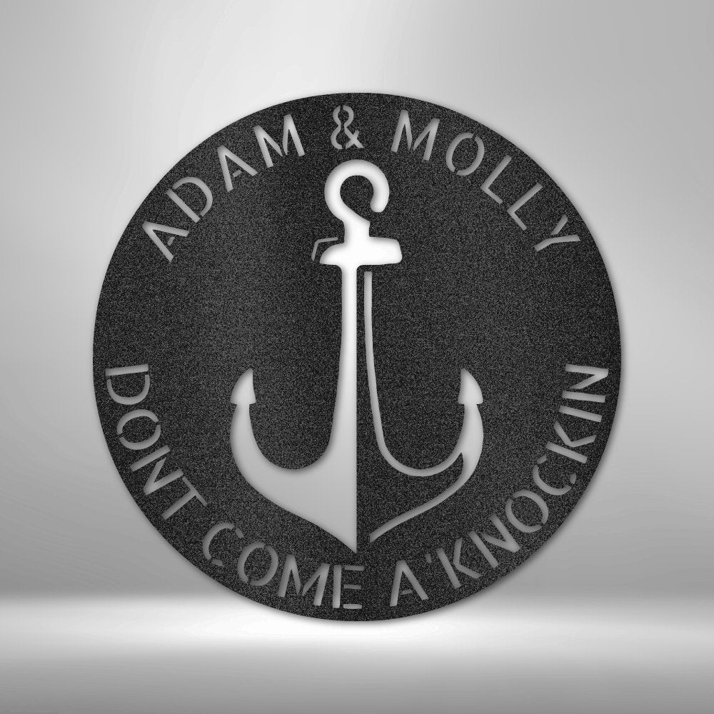 Anchor Plaque Personalized Names Text Steel SignCustomly Gifts