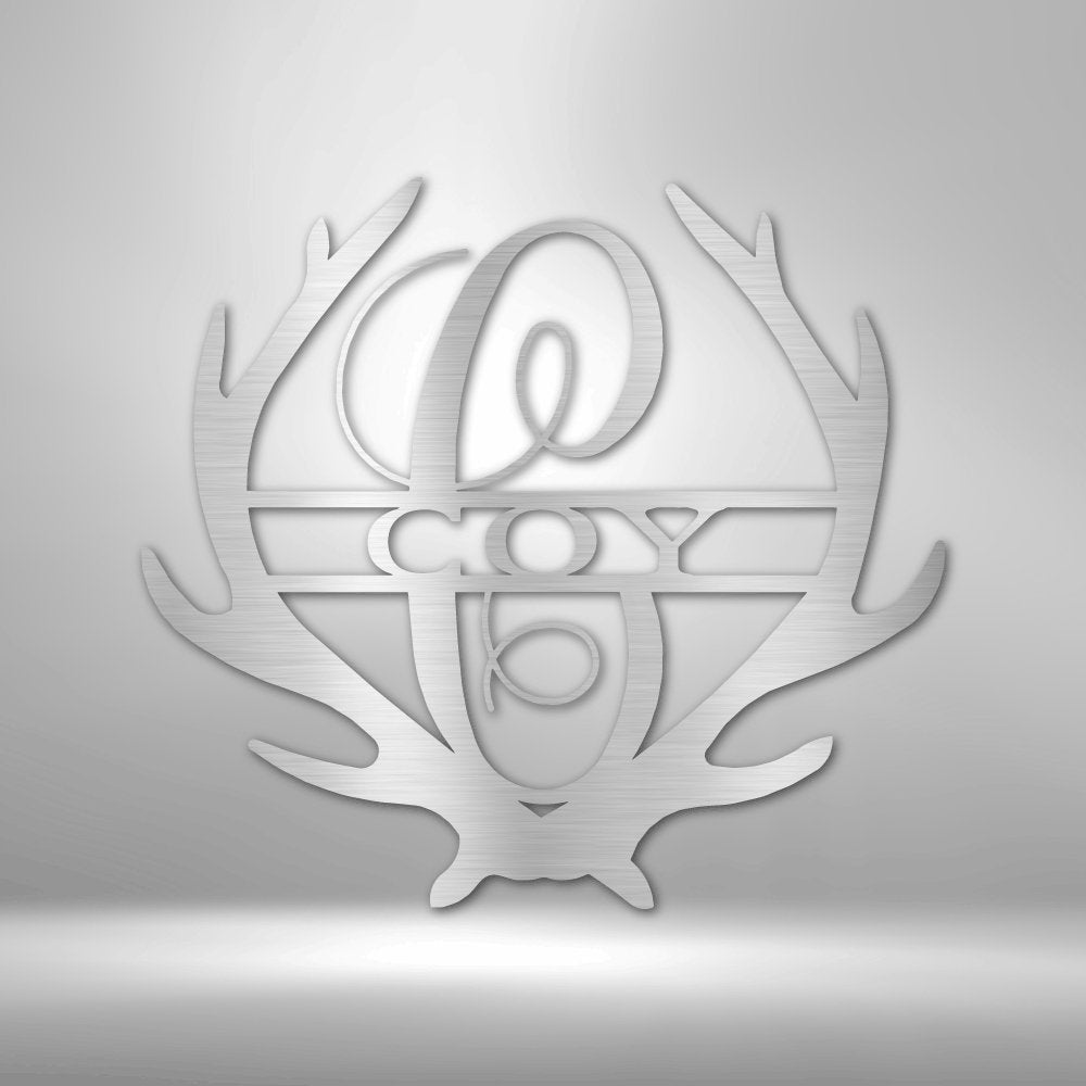 Antler Personalized Monogram Name Steel SignCustomly Gifts