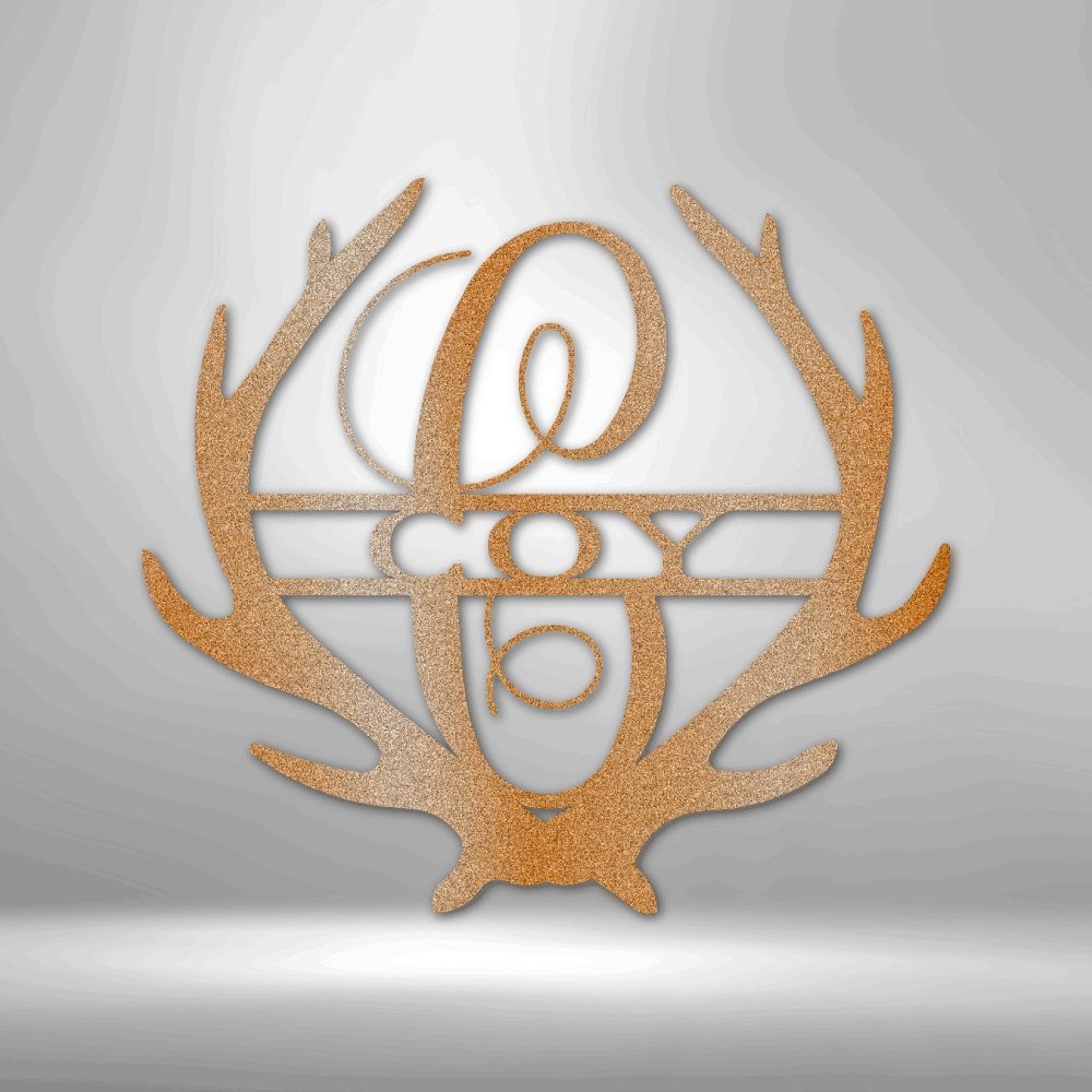 Antler Personalized Monogram Name Steel SignCustomly Gifts