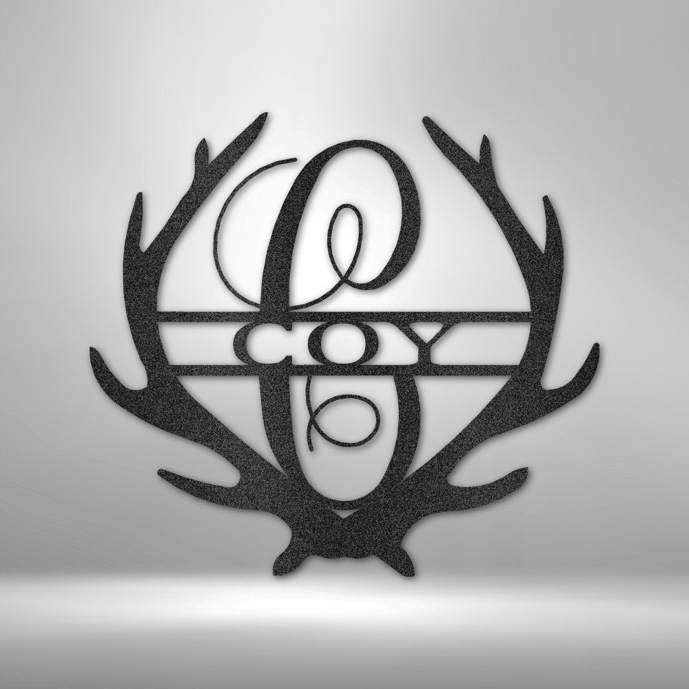 Antler Personalized Monogram Name Steel SignCustomly Gifts