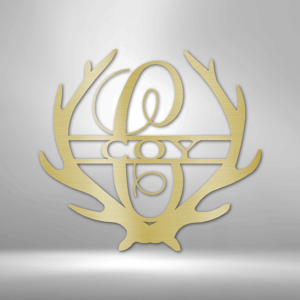Antler Personalized Monogram Name Steel SignCustomly Gifts