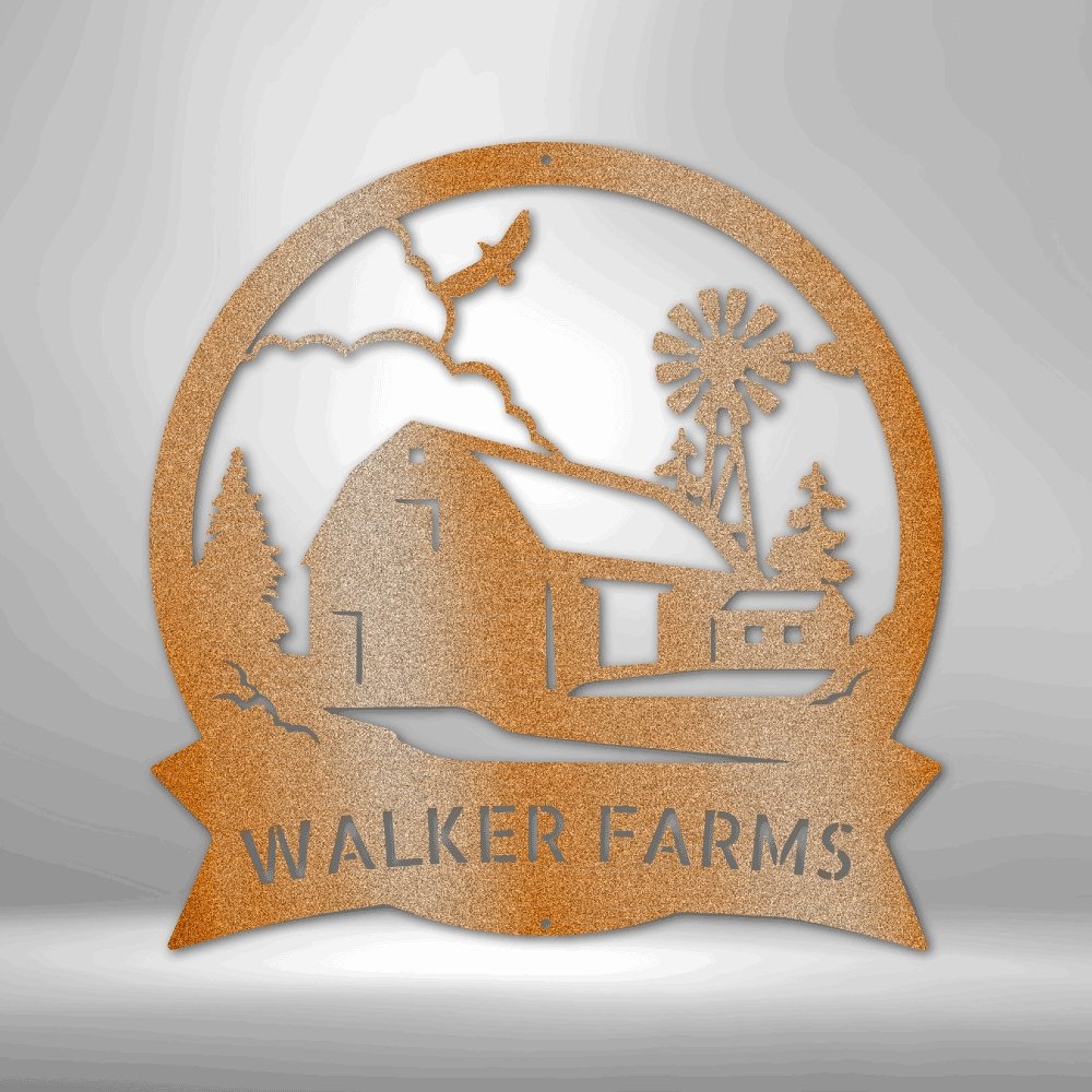 Barn House Personalized Name Text Steel SignCustomly Gifts