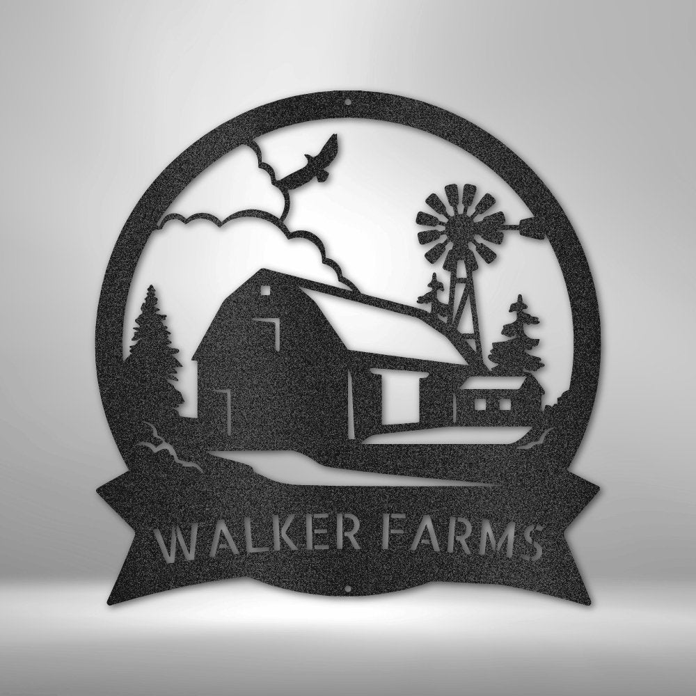 Barn House Personalized Name Text Steel SignCustomly Gifts