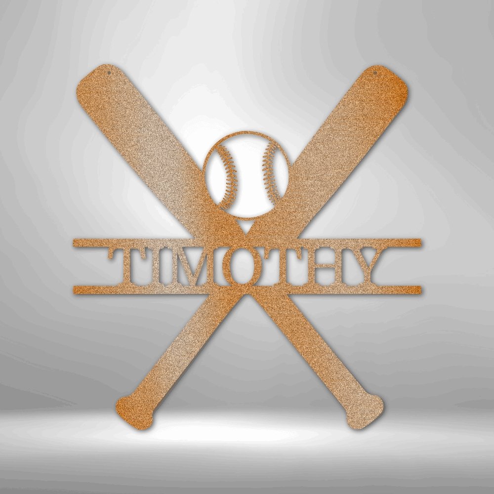 Batter Up Baseball Personalized Name Text Metal SignCustomly Gifts