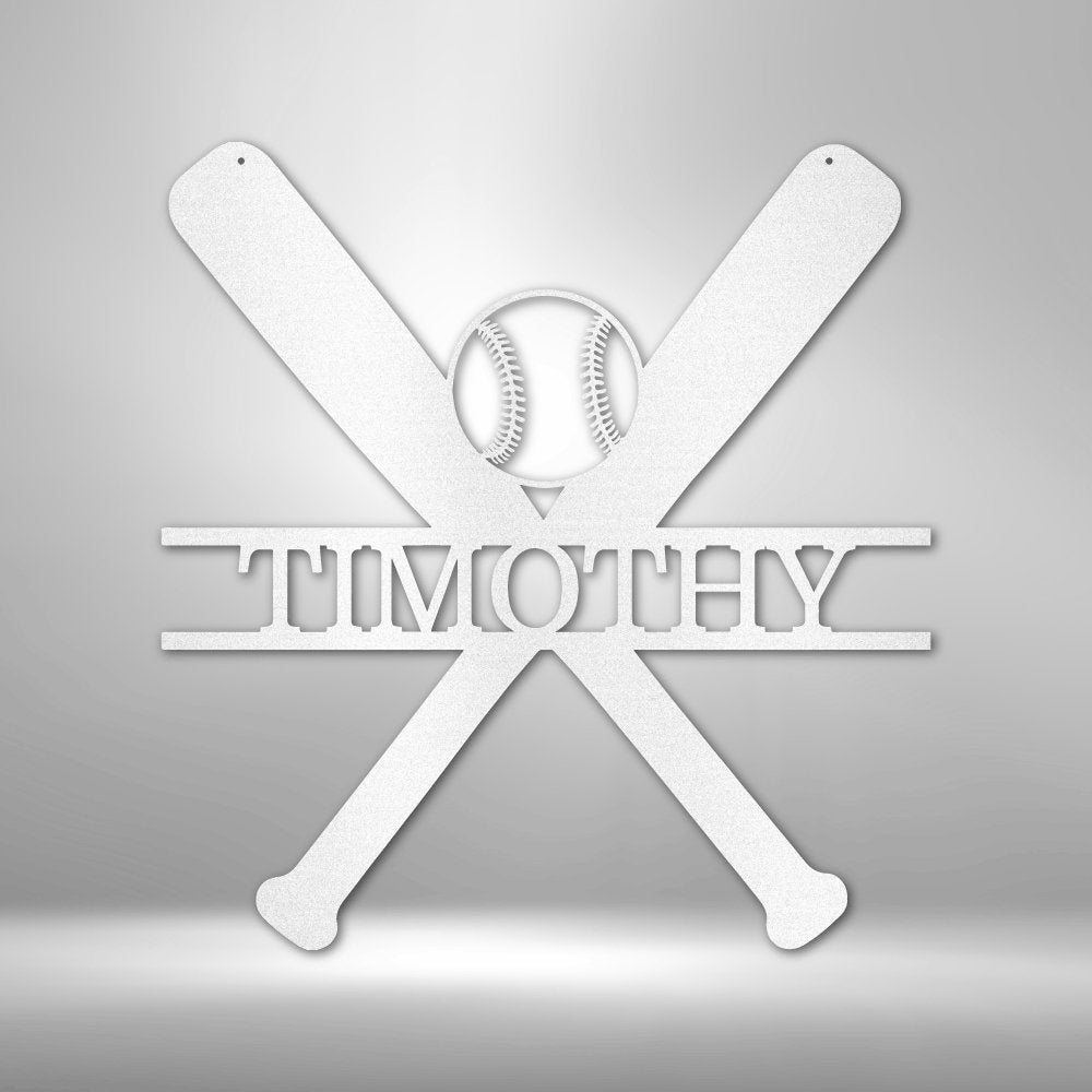 Batter Up Baseball Personalized Name Text Metal SignCustomly Gifts