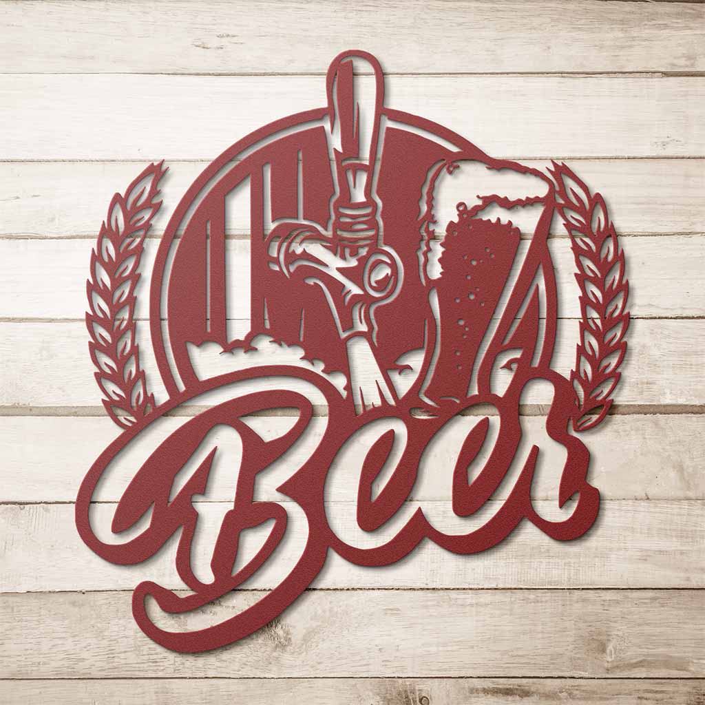Beer on Tap Steel Metal Sign Wall ArtCustomly Gifts