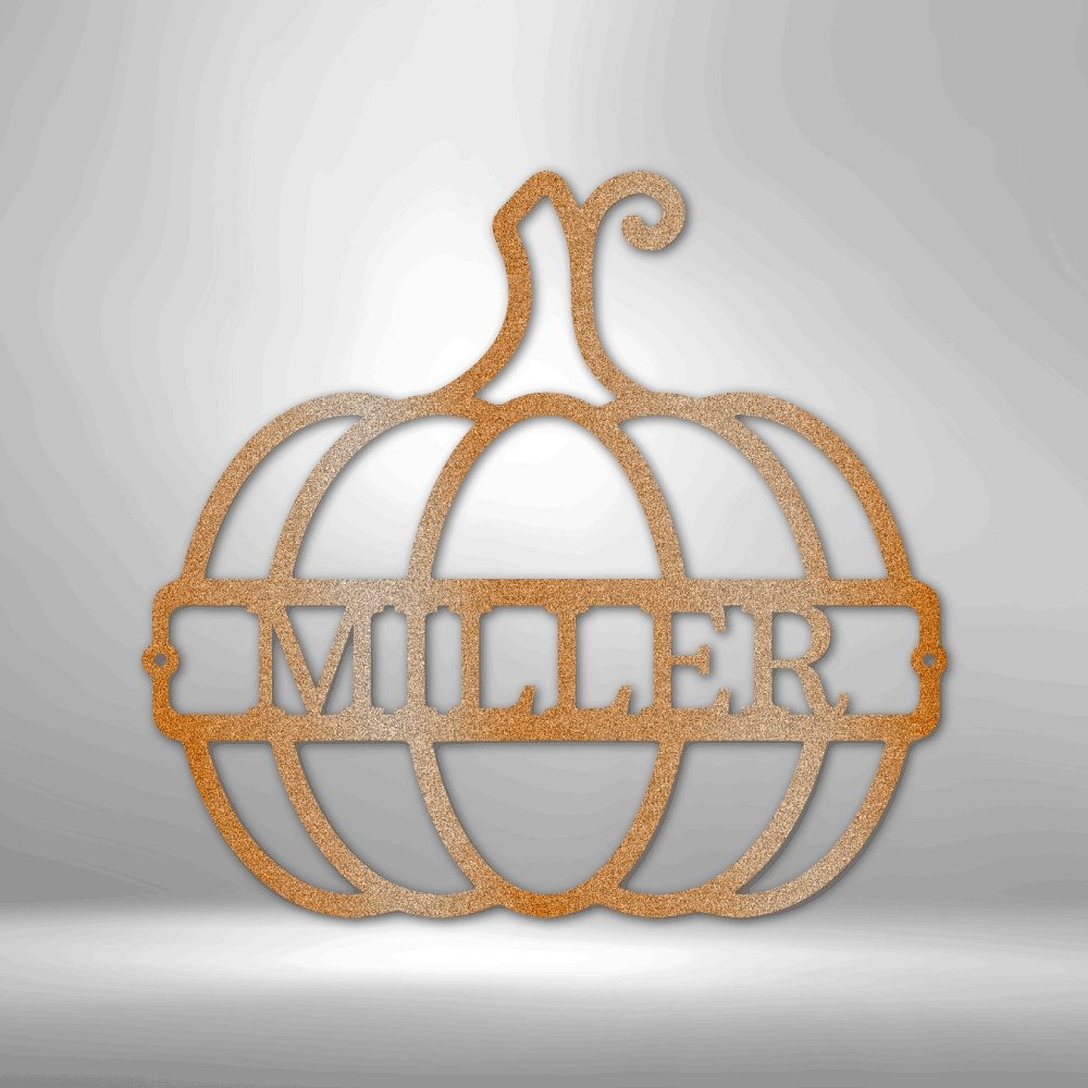 Big Pumpkin Personalized Name Text Steel SignCustomly Gifts