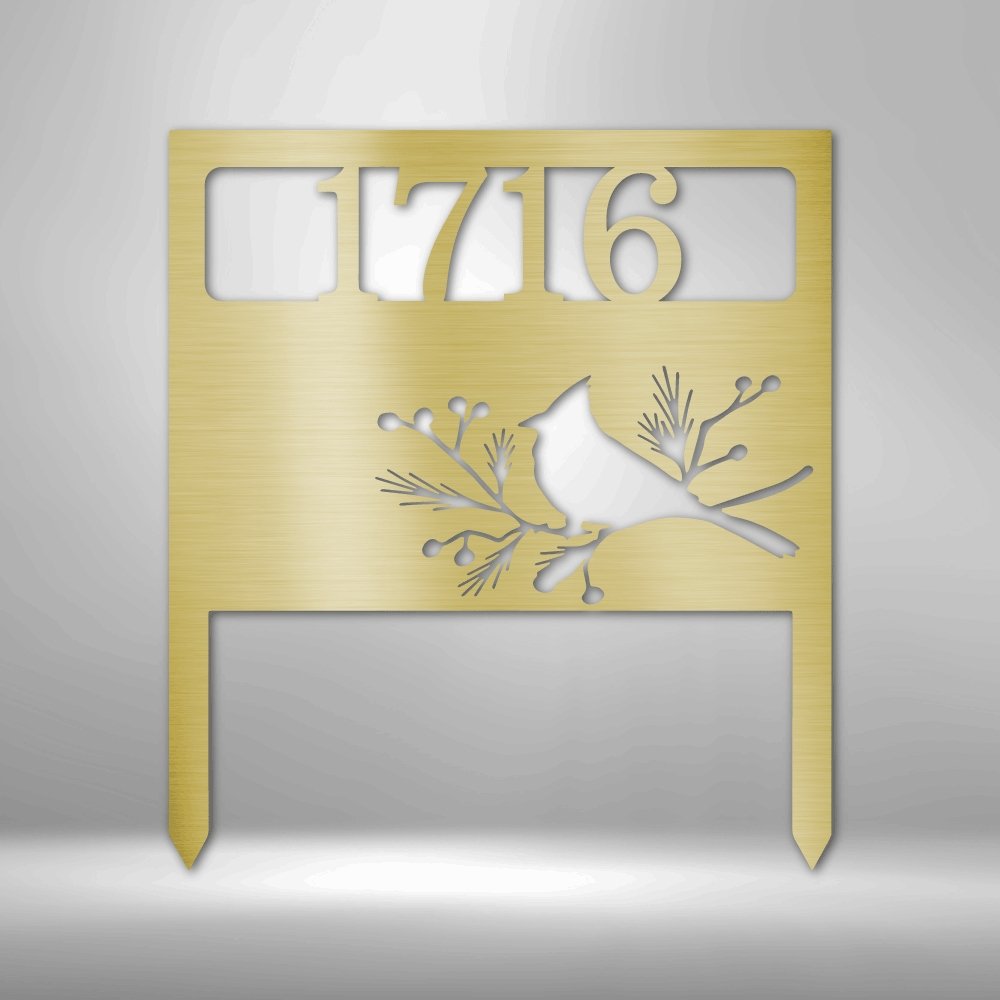 Bird Yard Personalized Address Stake Steel Metal SignCustomly Gifts