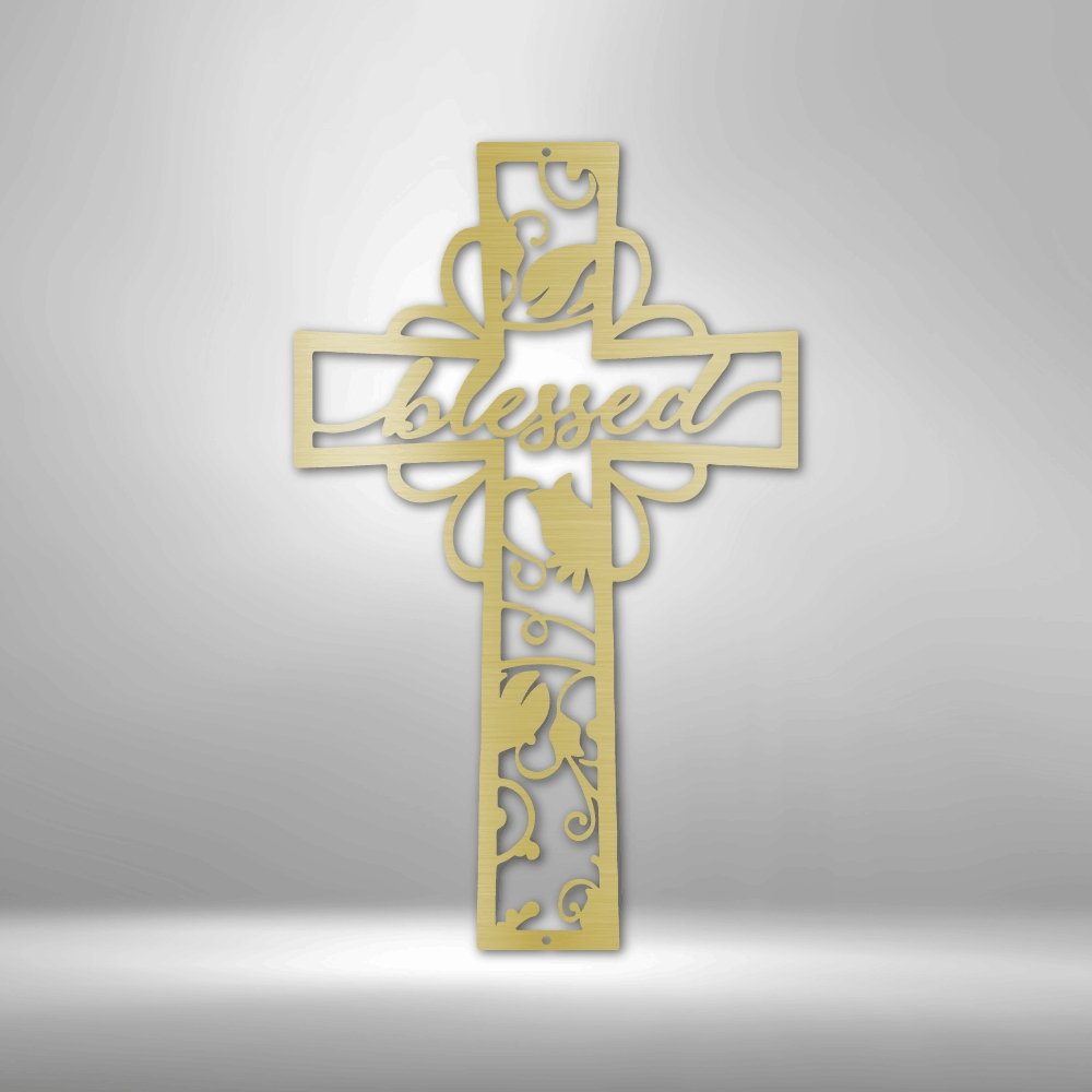 Blessed Cross - Steel SignCustomly Gifts