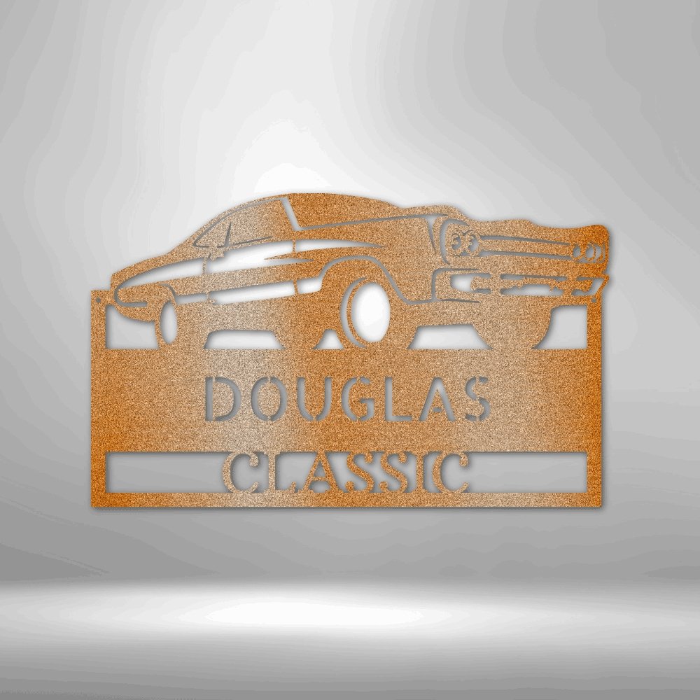 Burning Rubber Classic Car Personalized Steel SignCustomly Gifts