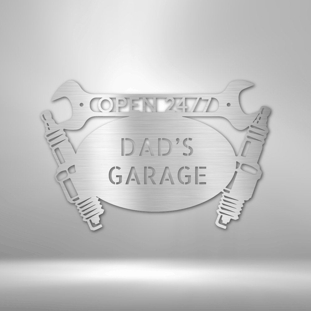 Car Garage Personalized Name Text Steel SignCustomly Gifts