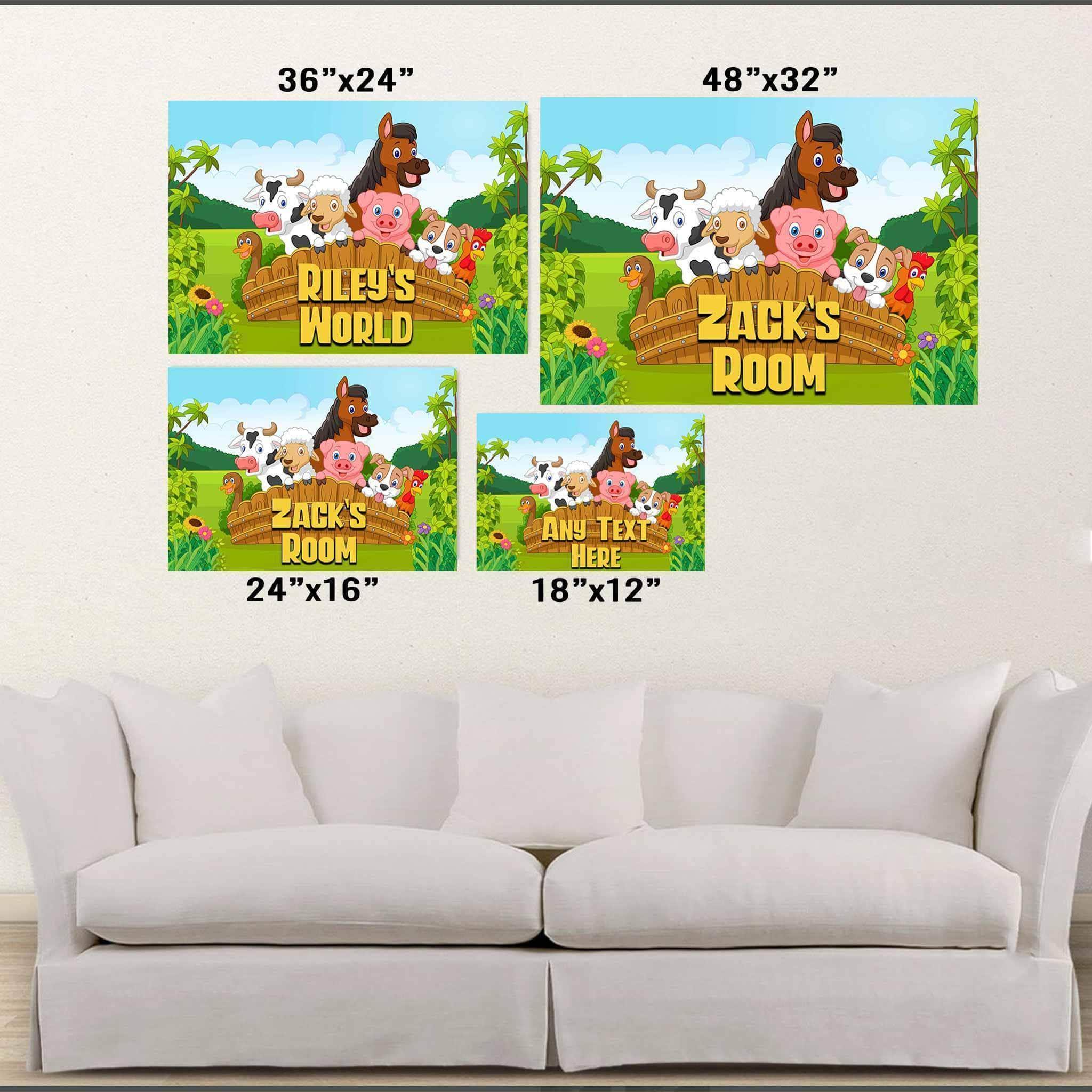 Cartoon Farm Animals v1 Kids Personalized Premium PosterCustomly Gifts