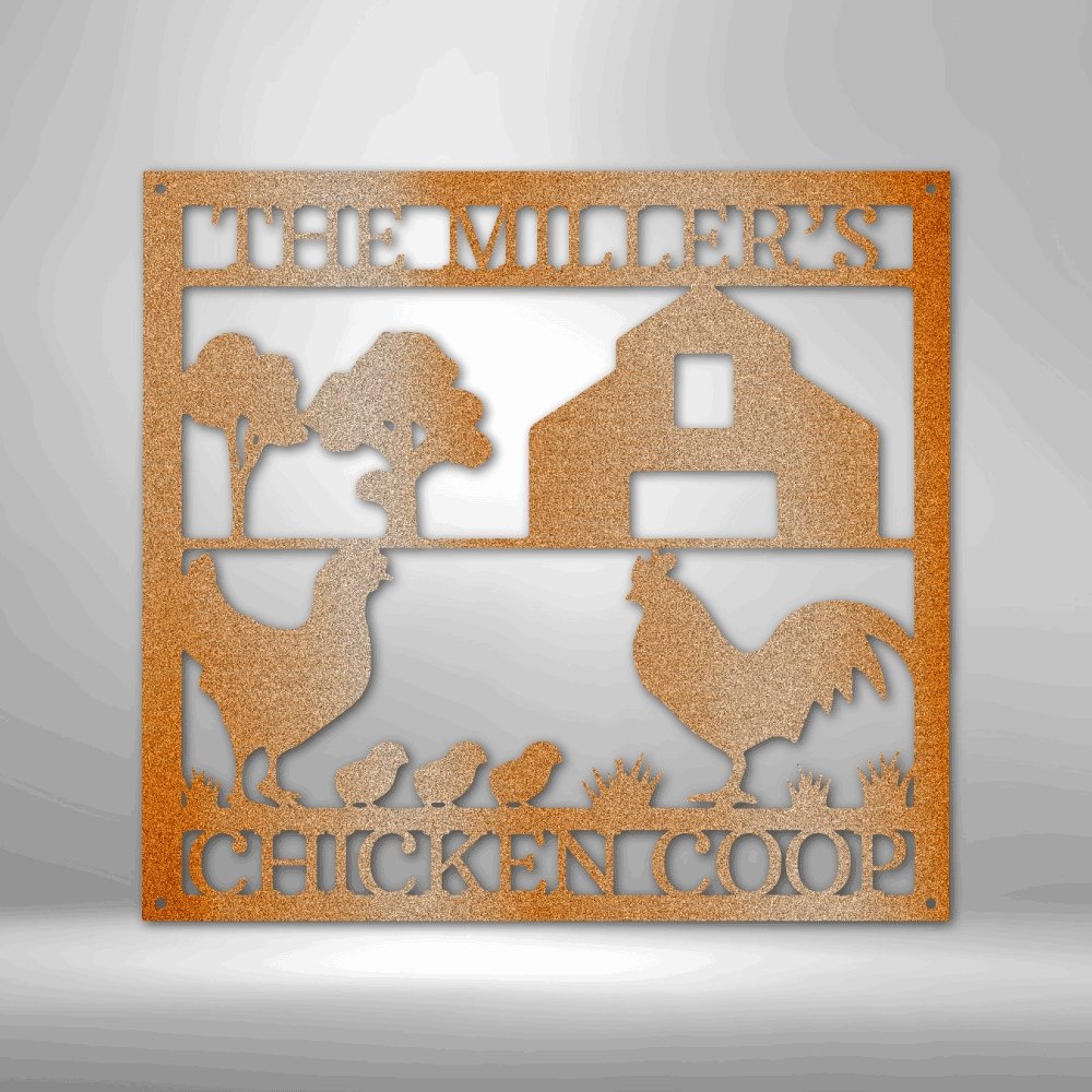 Chicken Coop Personalized Name Text Steel SignCustomly Gifts