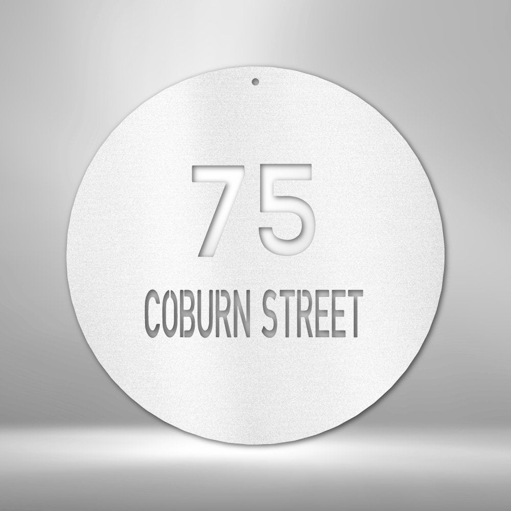 Circle Address Personalized Steel SignCustomly Gifts