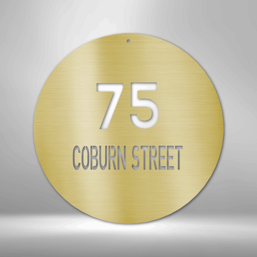 Circle Address Personalized Steel SignCustomly Gifts