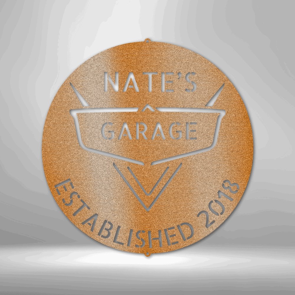 Classic Car Monogram Personalized Name Text Steel SignCustomly Gifts