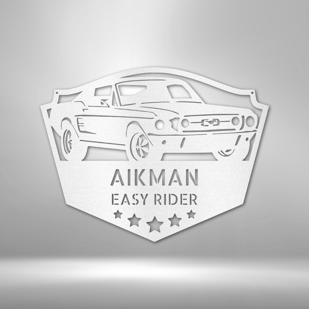 Classic Ford Mustang Personalized Name Text Steel SignCustomly Gifts