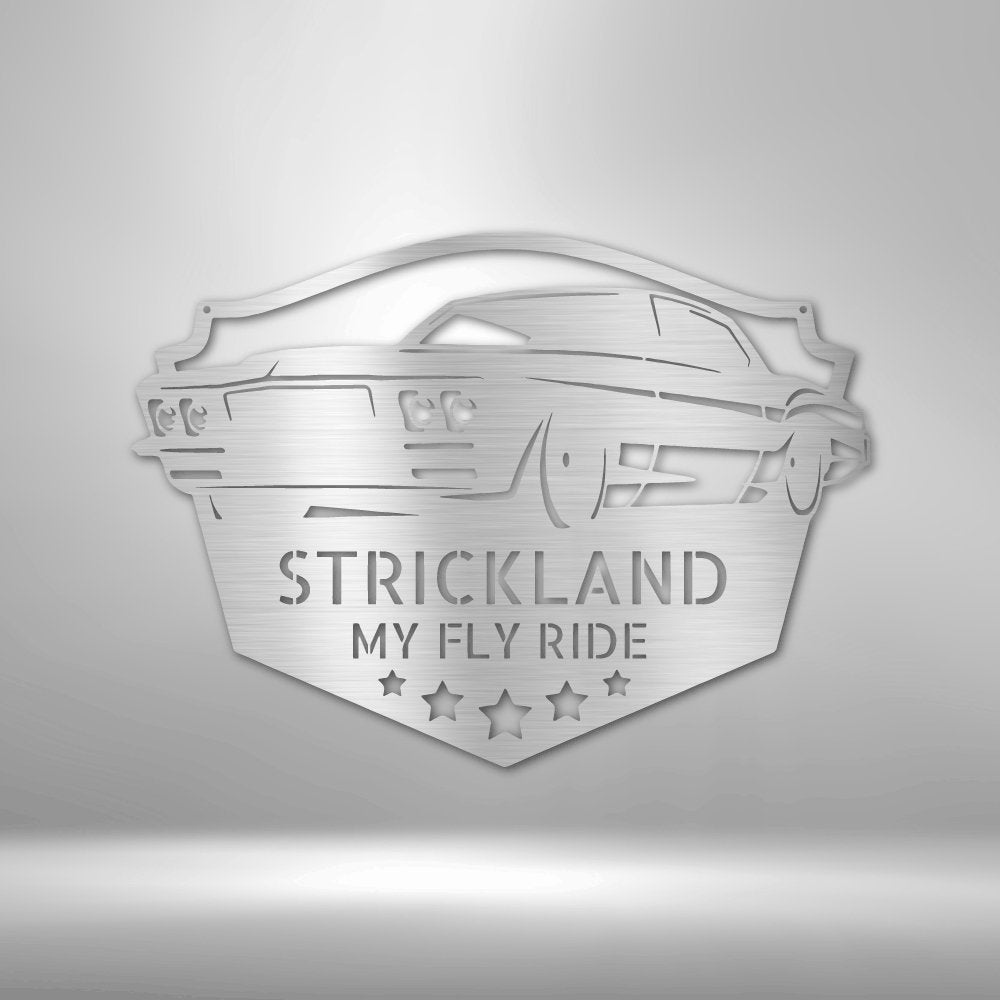 Classic Muscle Car Personalized Name Text Steel SignCustomly Gifts