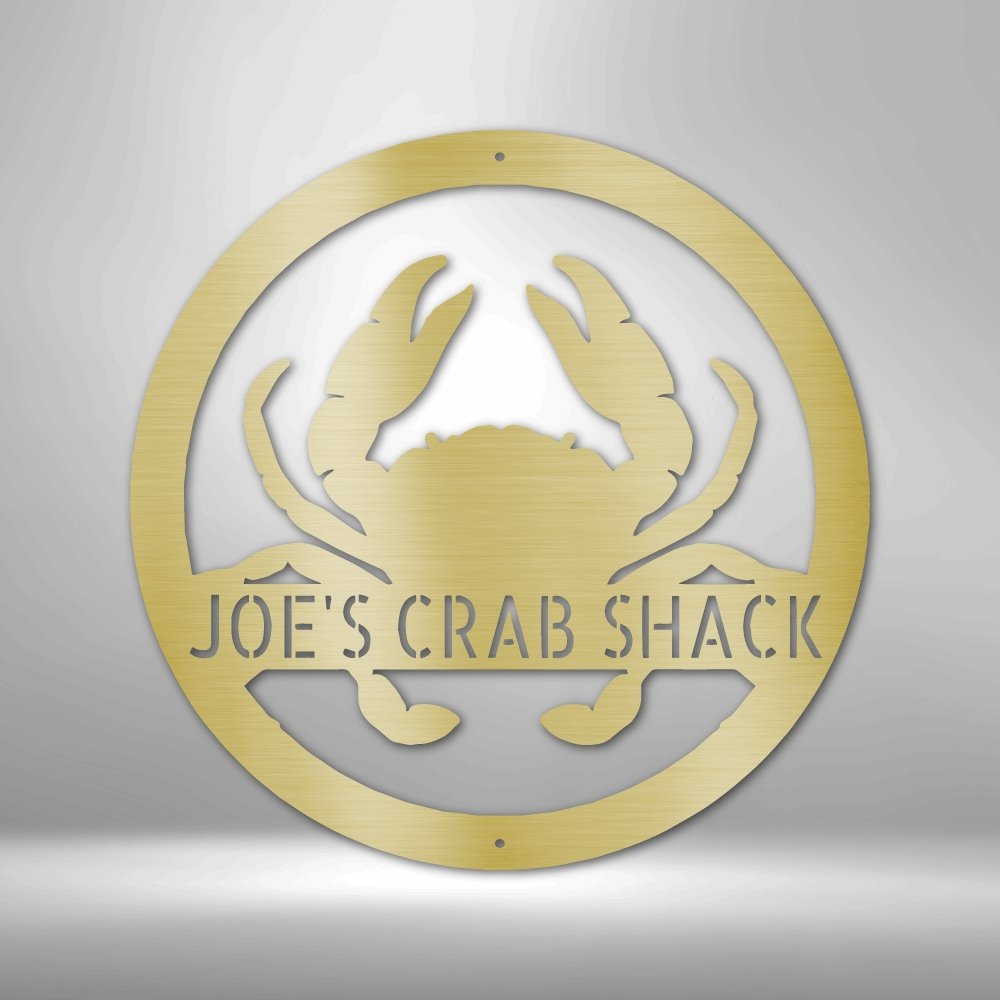 Crab Personalized Name Text Steel SignCustomly Gifts