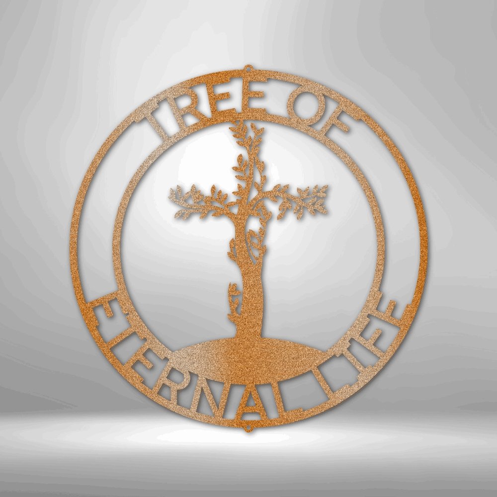 Cross Tree Personalized Text Steel SignCustomly Gifts