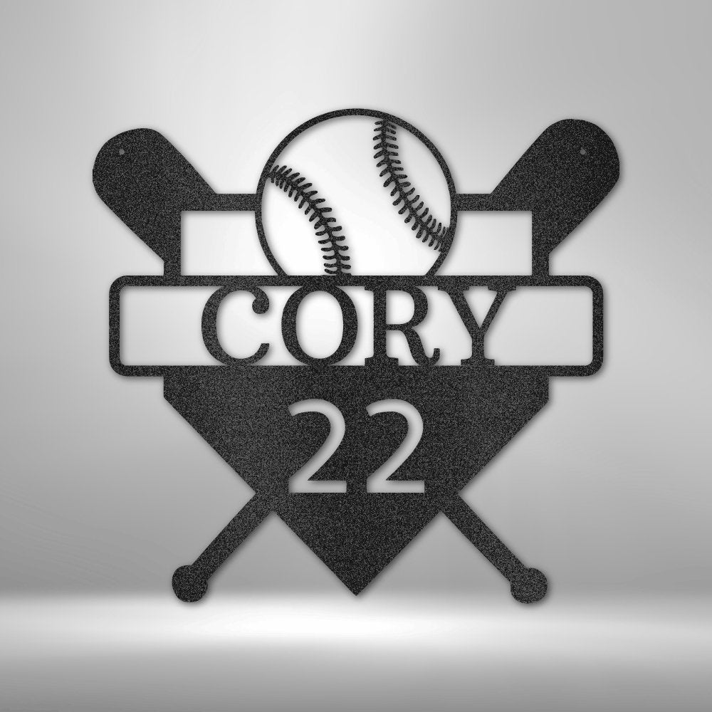 Custom Baseball Monogram Personalized Name Number Metal SignCustomly Gifts