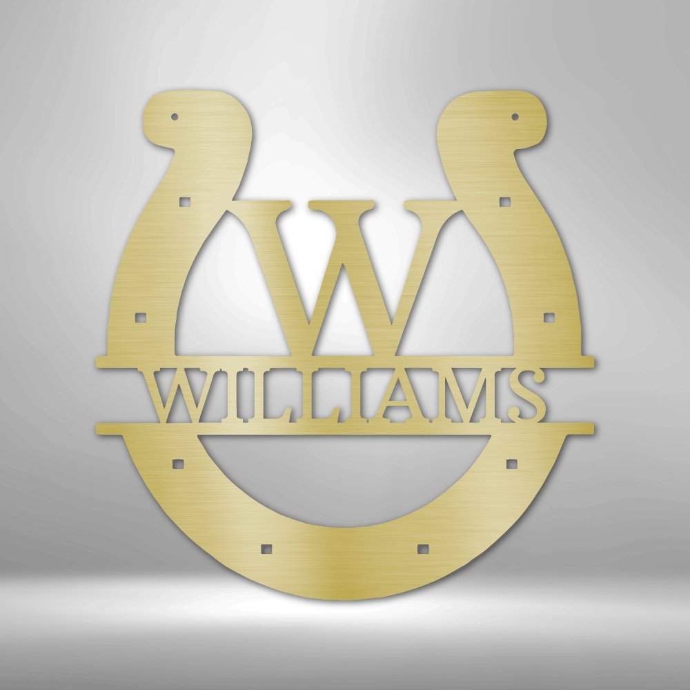 Custom Horseshoe Monogram Personalized Steel SignCustomly Gifts