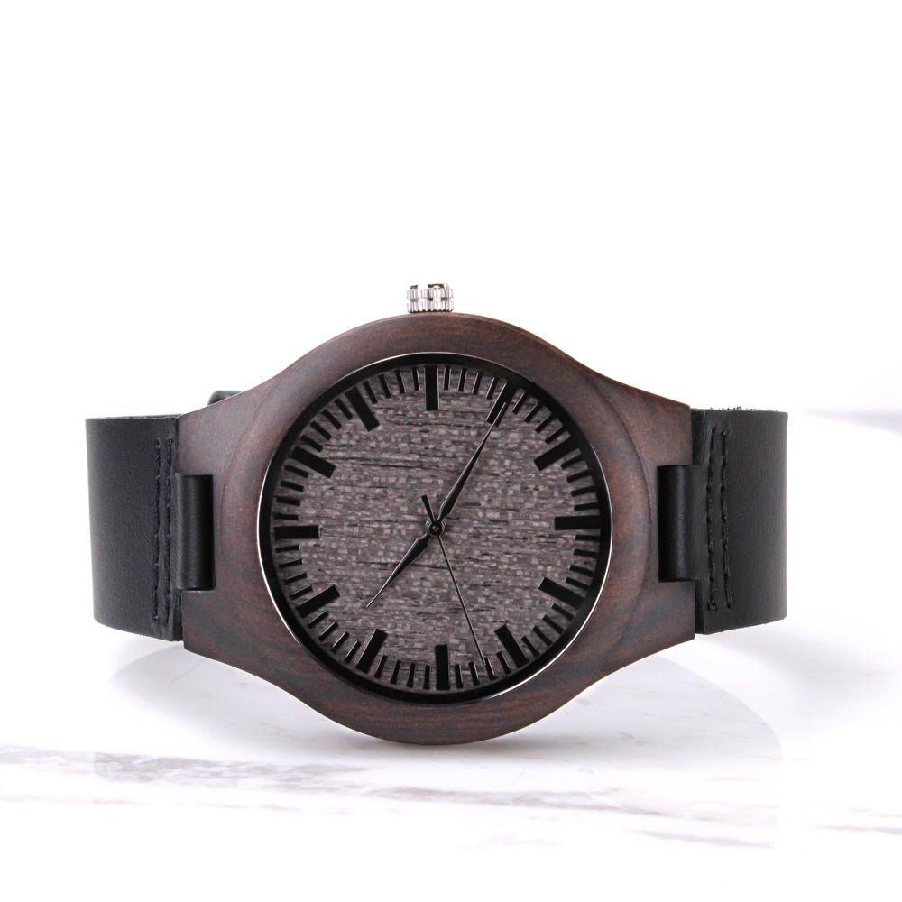 Dad First Friend Greatest Supporter Engraved Wooden WatchCustomly Gifts