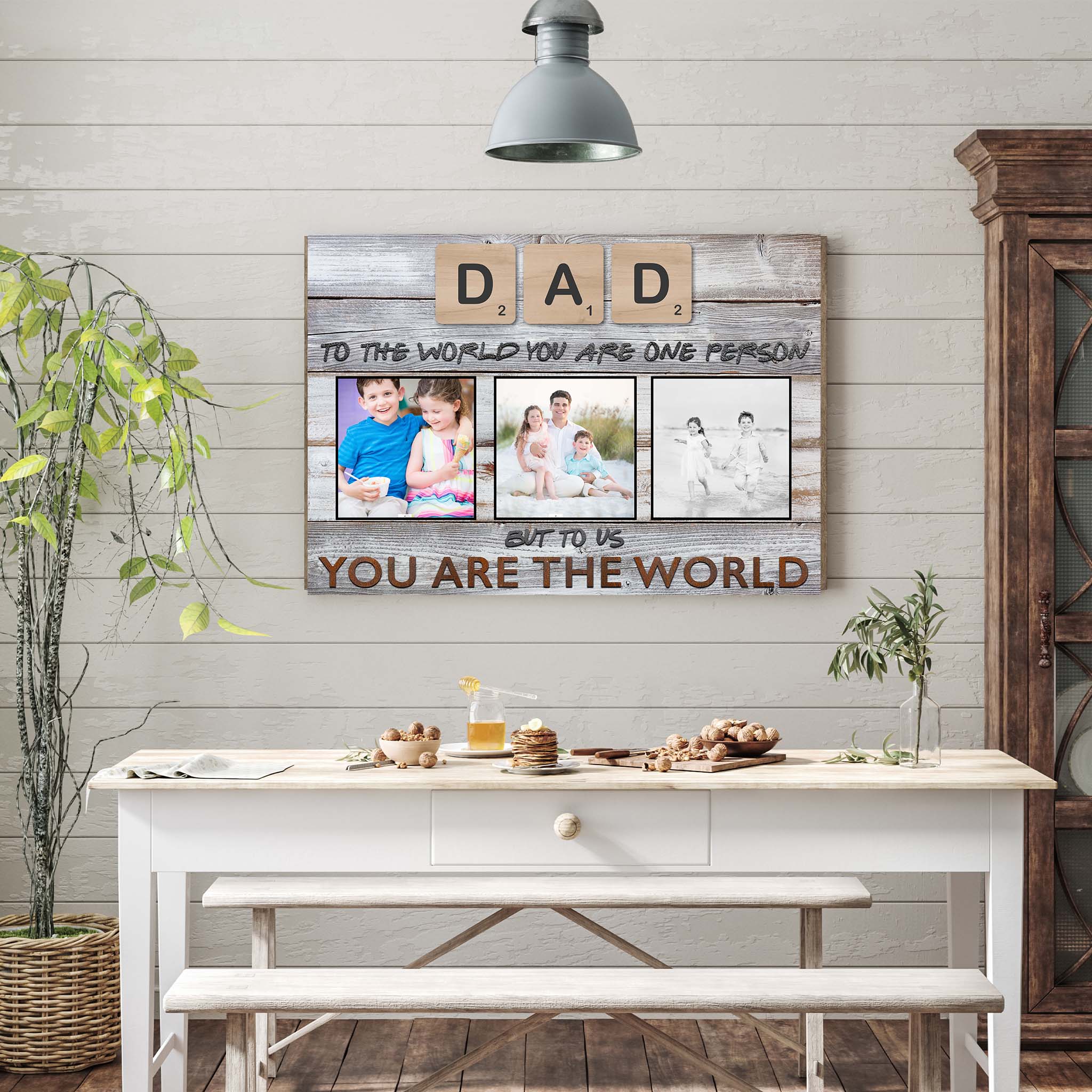 Dad Scrabble You Are The World Personalized Photo CanvasCustomly Gifts