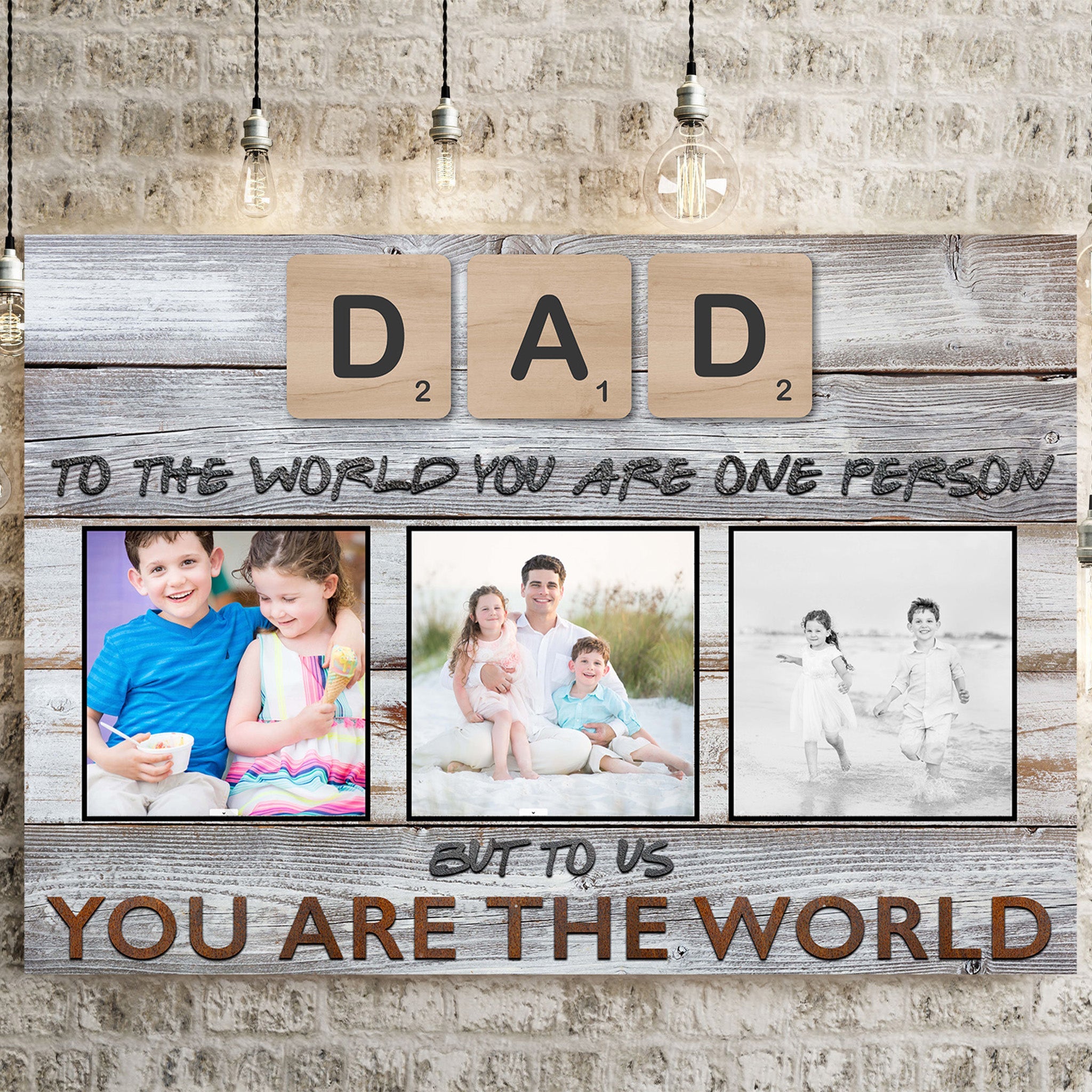 Dad Scrabble You Are The World Personalized Photo CanvasCustomly Gifts