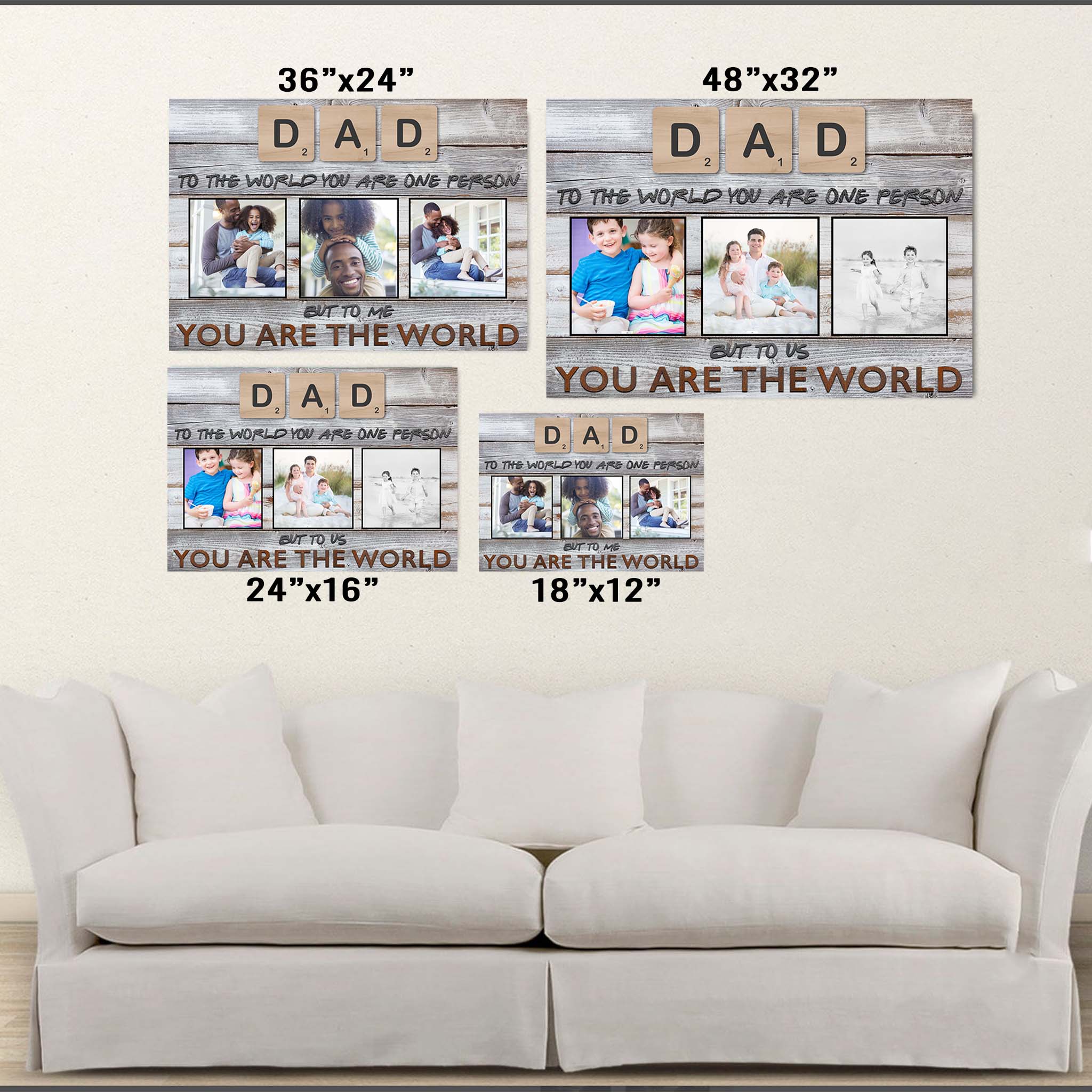 Dad Scrabble You Are The World Personalized Photo PosterCustomly Gifts