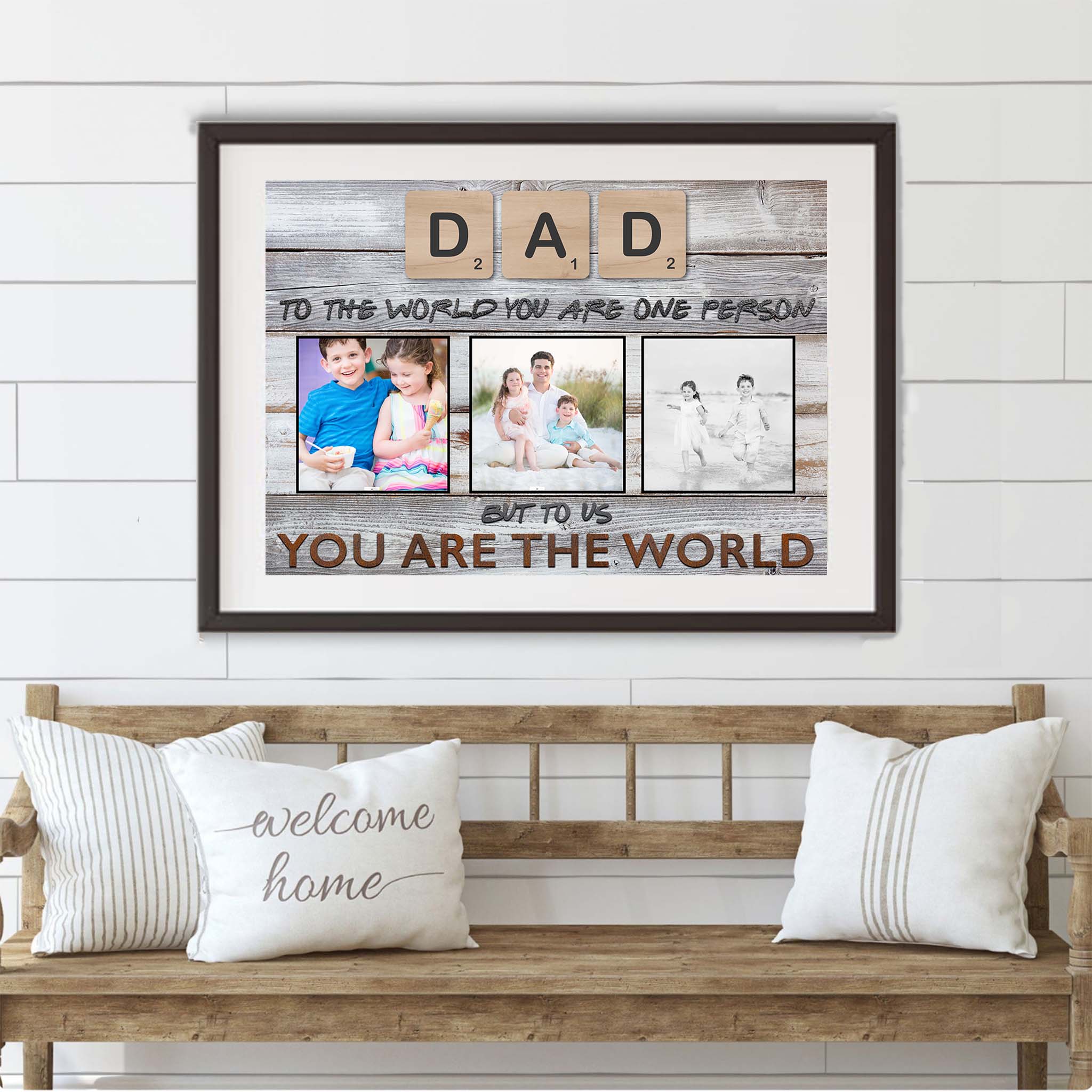 Dad Scrabble You Are The World Personalized Photo PosterCustomly Gifts