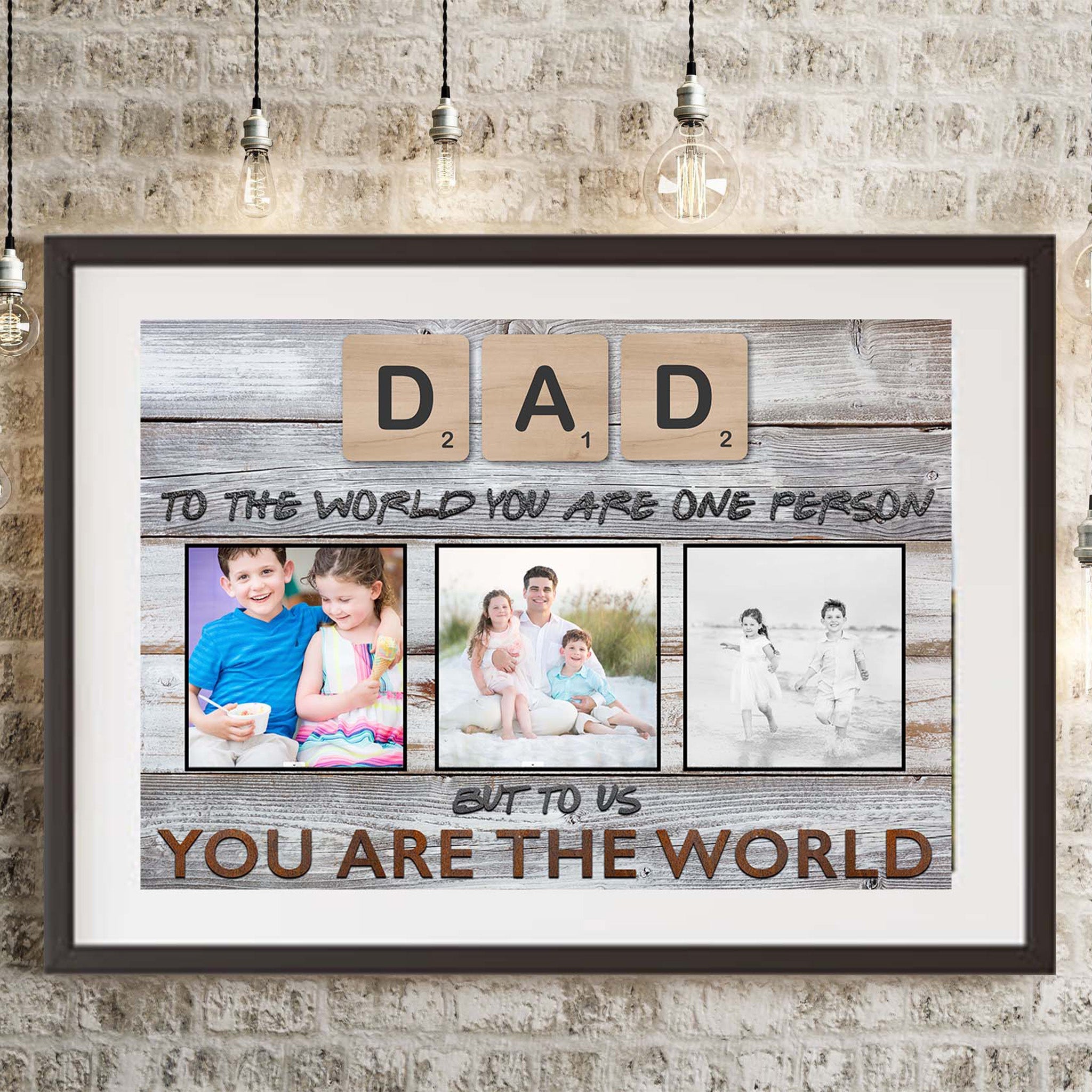 Dad Scrabble You Are The World Personalized Photo PosterCustomly Gifts