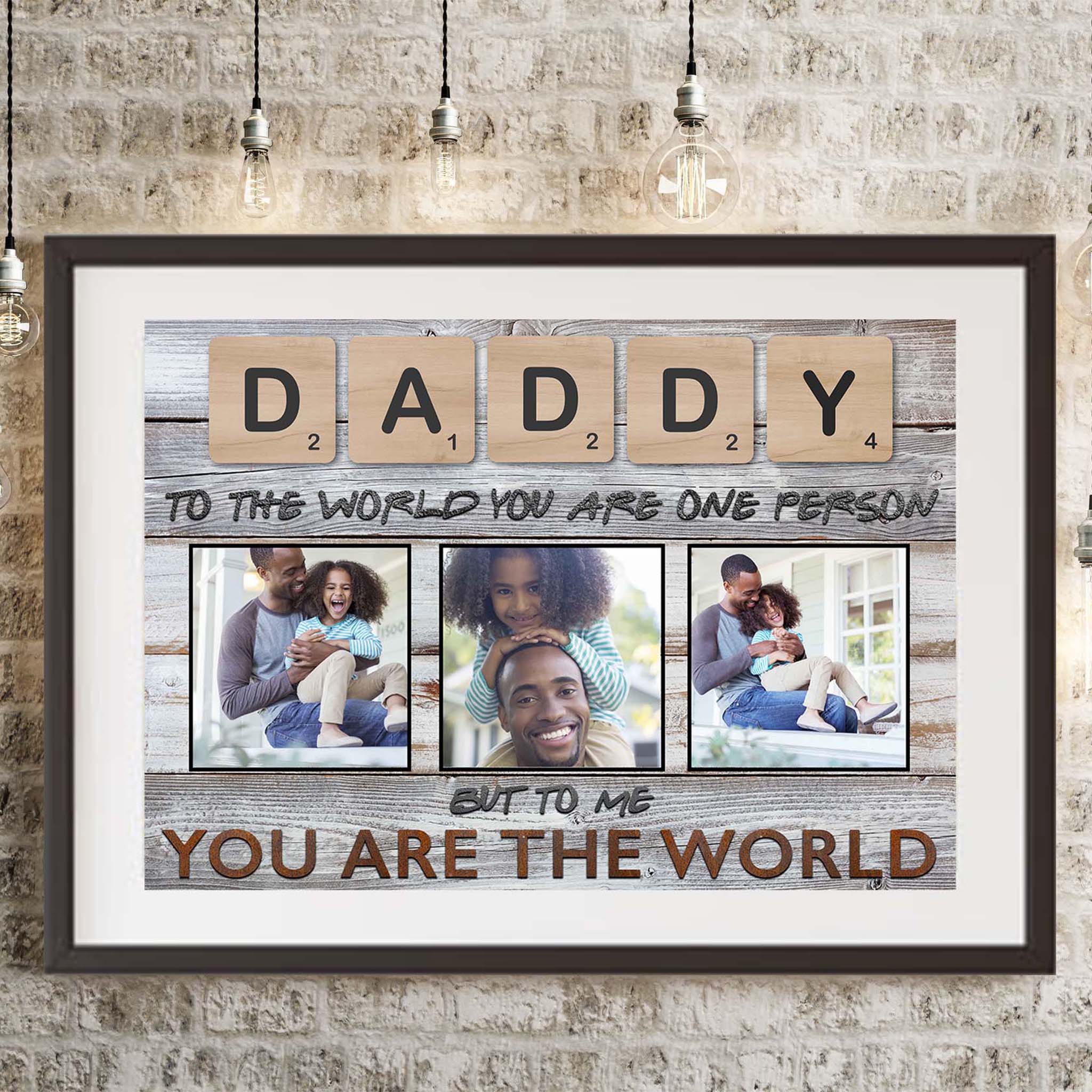 Daddy Scrabble You Are The World Personalized Photo PosterCustomly Gifts