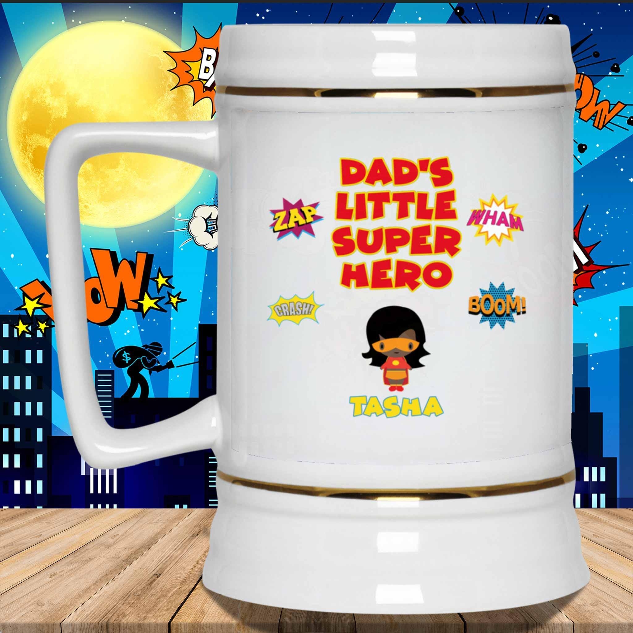 Dad's Little Super Heroes Custom Personalized 22oz Mug SteinCustomly Gifts