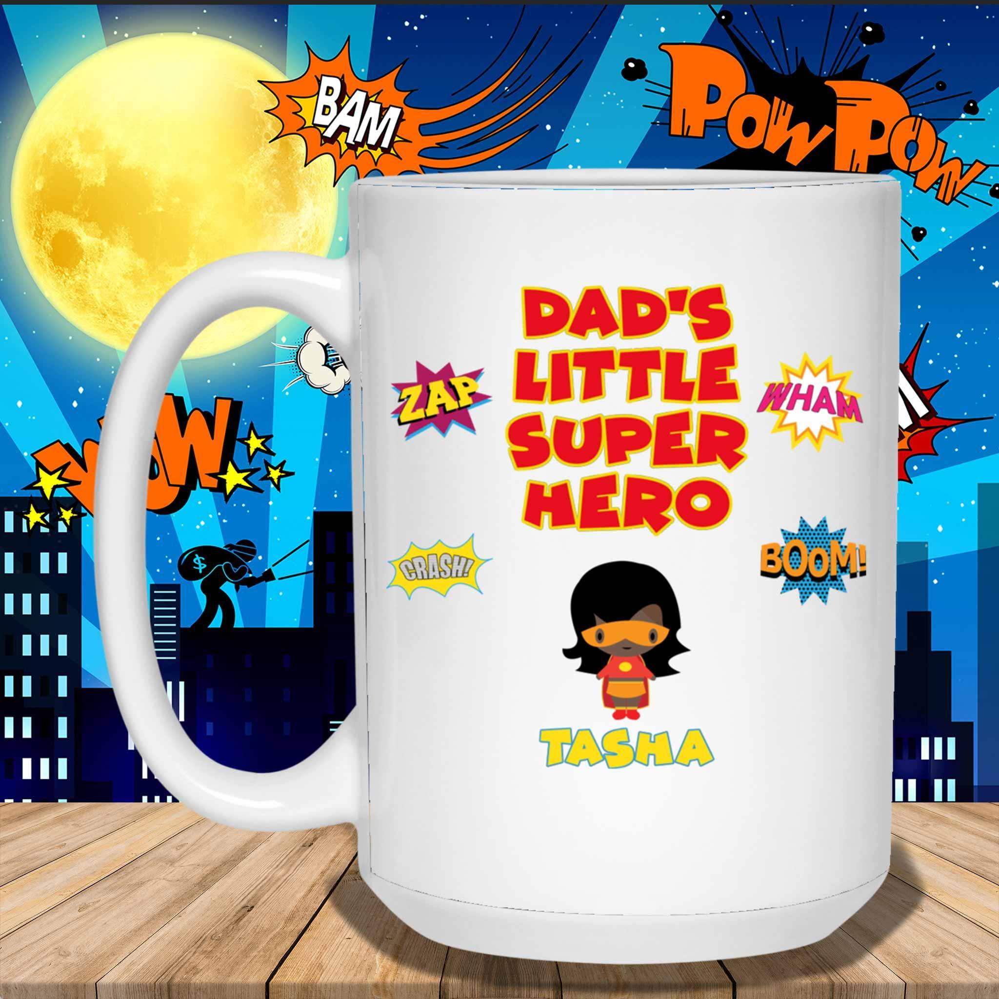 Dad's Little Super Heroes Custom Personalized Coffee MugCustomly Gifts